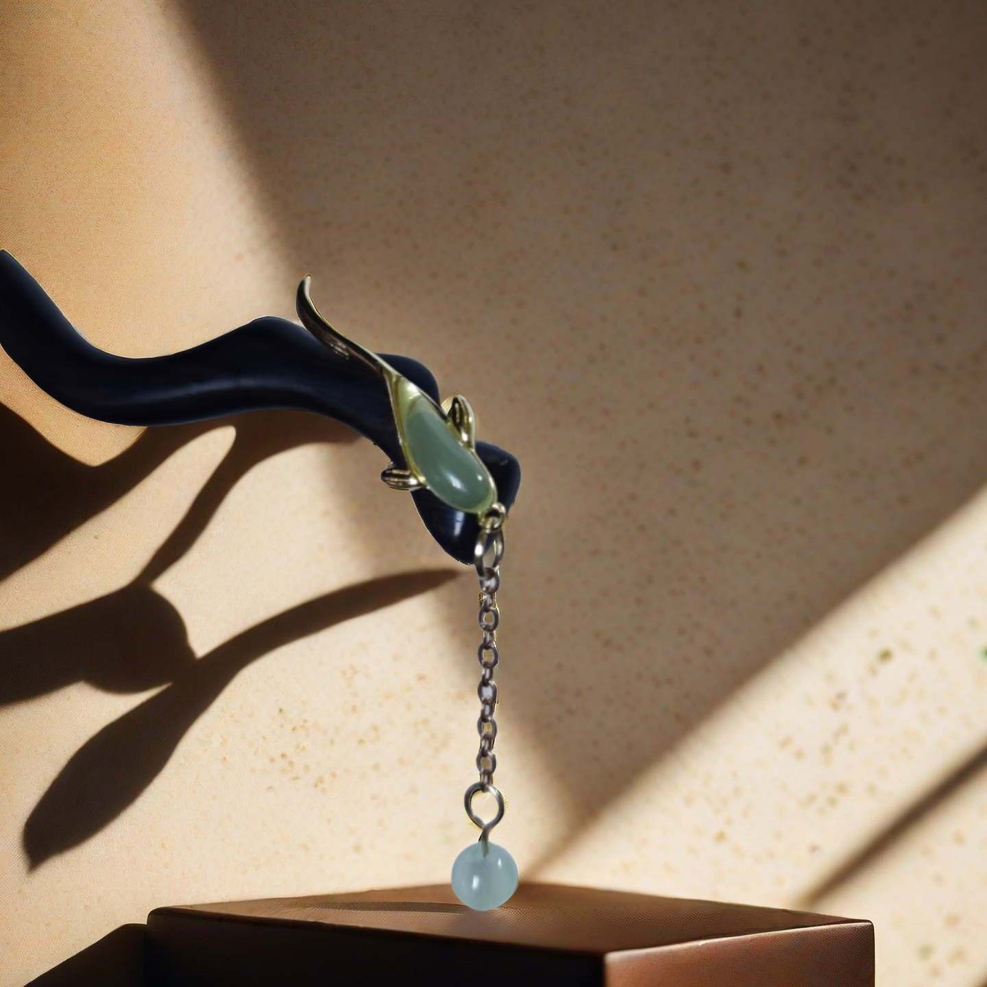 TAOÉ Swimming in Fortune - Prosperous Silver Fish Hairpin with Flowing Water Motif