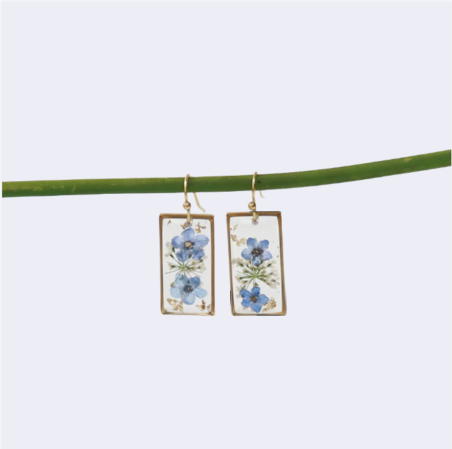 TAOÉ Handmade Real Flower Resin Earrings - Minimalist Elegant Jewelry