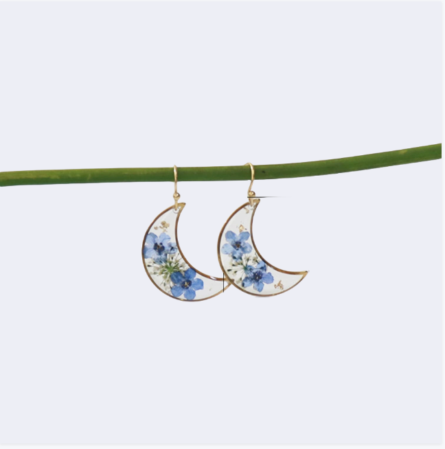 TAOÉ Handmade Real Flower Resin Earrings - Minimalist Elegant Jewelry