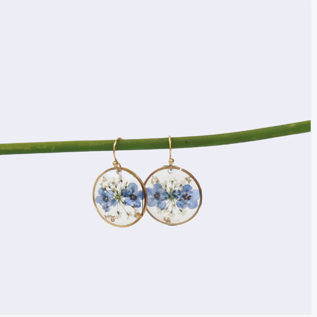 TAOÉ Handmade Real Flower Resin Earrings - Minimalist Elegant Jewelry