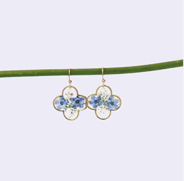 TAOÉ Handmade Real Flower Resin Earrings - Minimalist Elegant Jewelry