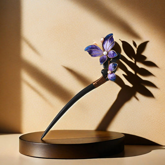 TAOÉ Oriental Classical Intangible Heritage Ronghua Butterfly Ebony Hairstick - Airs-Misty Dance
