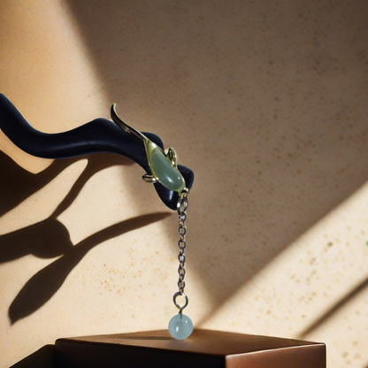 TAOÉ Swimming in Fortune - Prosperous Silver Fish Hairpin with Flowing Water Motif
