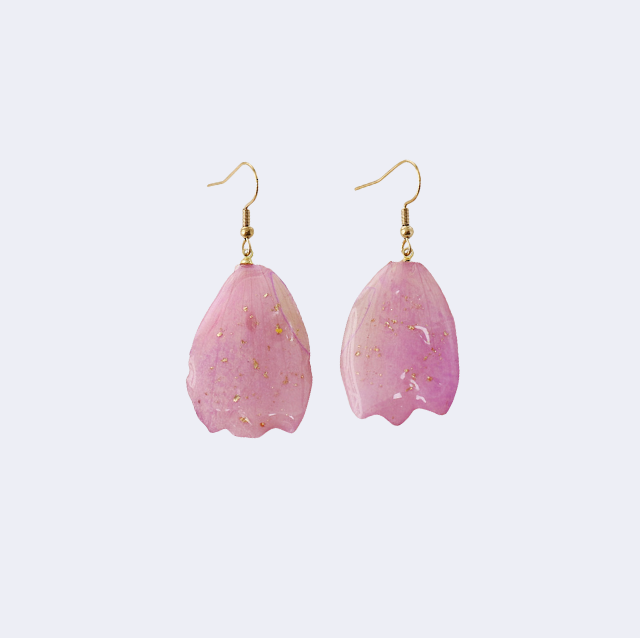 TAOÉ Energy Flower Earrings | Real Hydrangea & Viola | Resin-Preserved Spiritual Jewelry