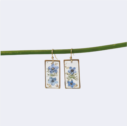 TAOÉ Handmade Real Flower Resin Earrings - Minimalist Elegant Jewelry