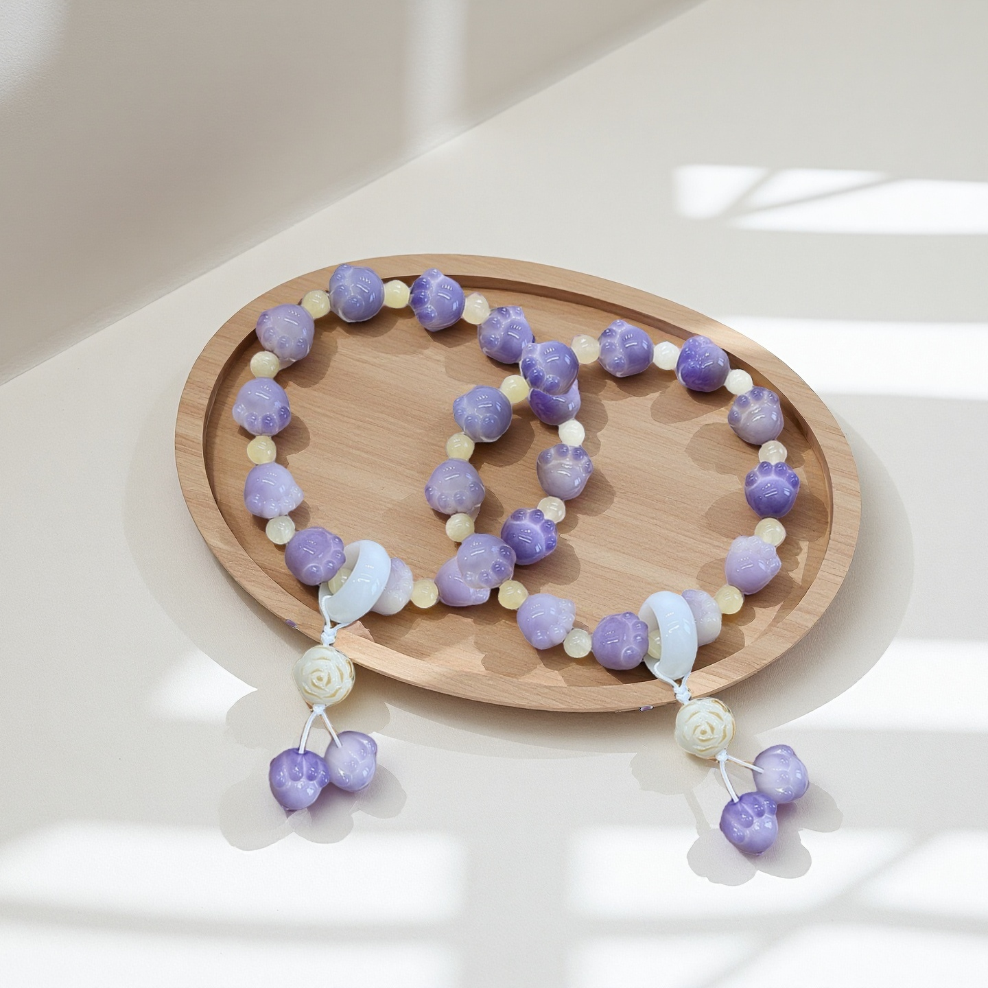 TAOÉ Pawfect Bodhi - Grain Rain Wisteria Purple Meditation Bracelet