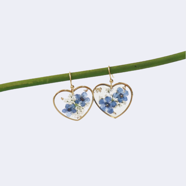 TAOÉ Handmade Real Flower Resin Earrings - Minimalist Elegant Jewelry