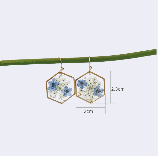 TAOÉ Handmade Real Flower Resin Earrings - Minimalist Elegant Jewelry