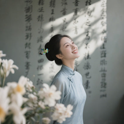TAOÉ Oriental Classical Intangible Heritage Ronghua Butterfly Ebony Hairstick - Airs-Meadow Alight