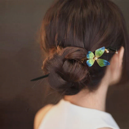 TAOÉ Oriental Classical Intangible Heritage Ronghua Butterfly Ebony Hairstick - Airs-Meadow Alight